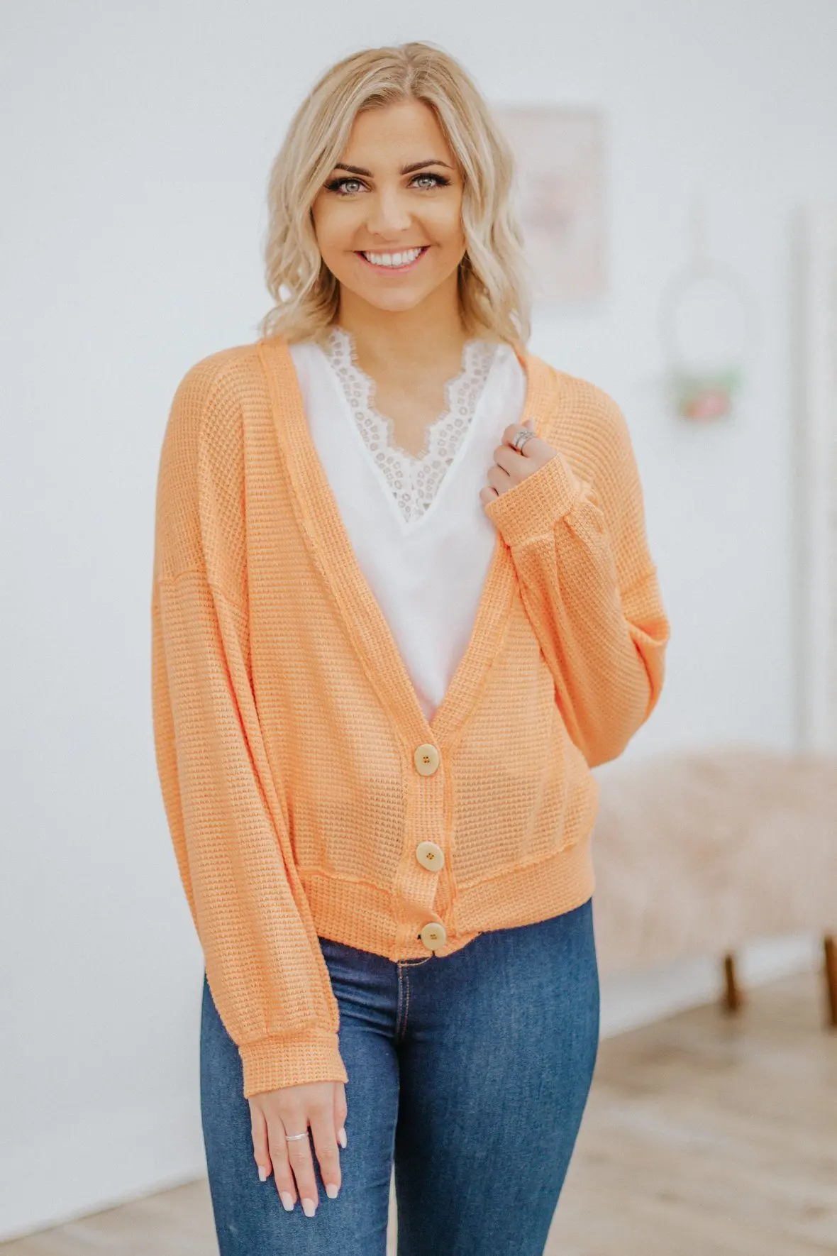 I Want It Long Sleeve Top In Neon Orange 1