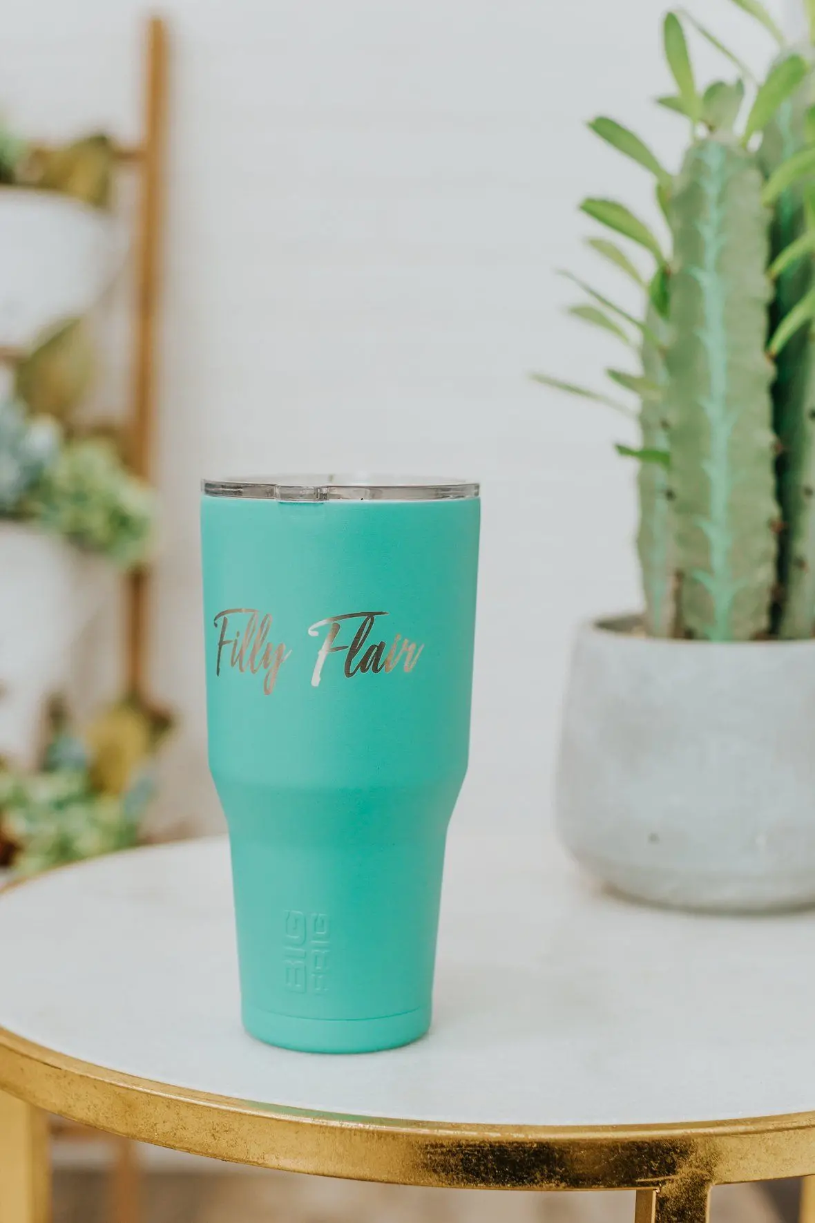 "Filly Flair" Big Frig Tumbler In Turquoise 1