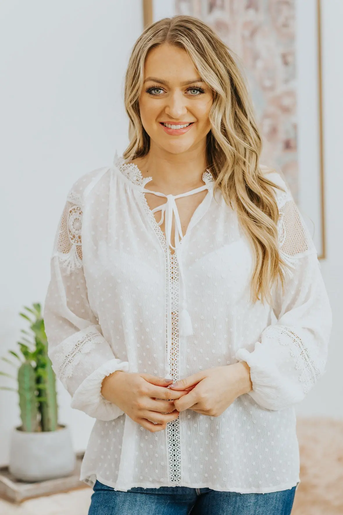 Hey There Sunshine Long Sleeve Top In Off White 1
