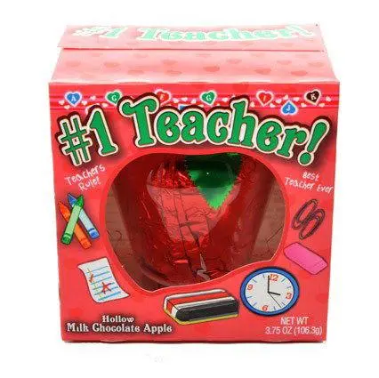#1 Teacher Hollow Milk Chocolate Apple 1