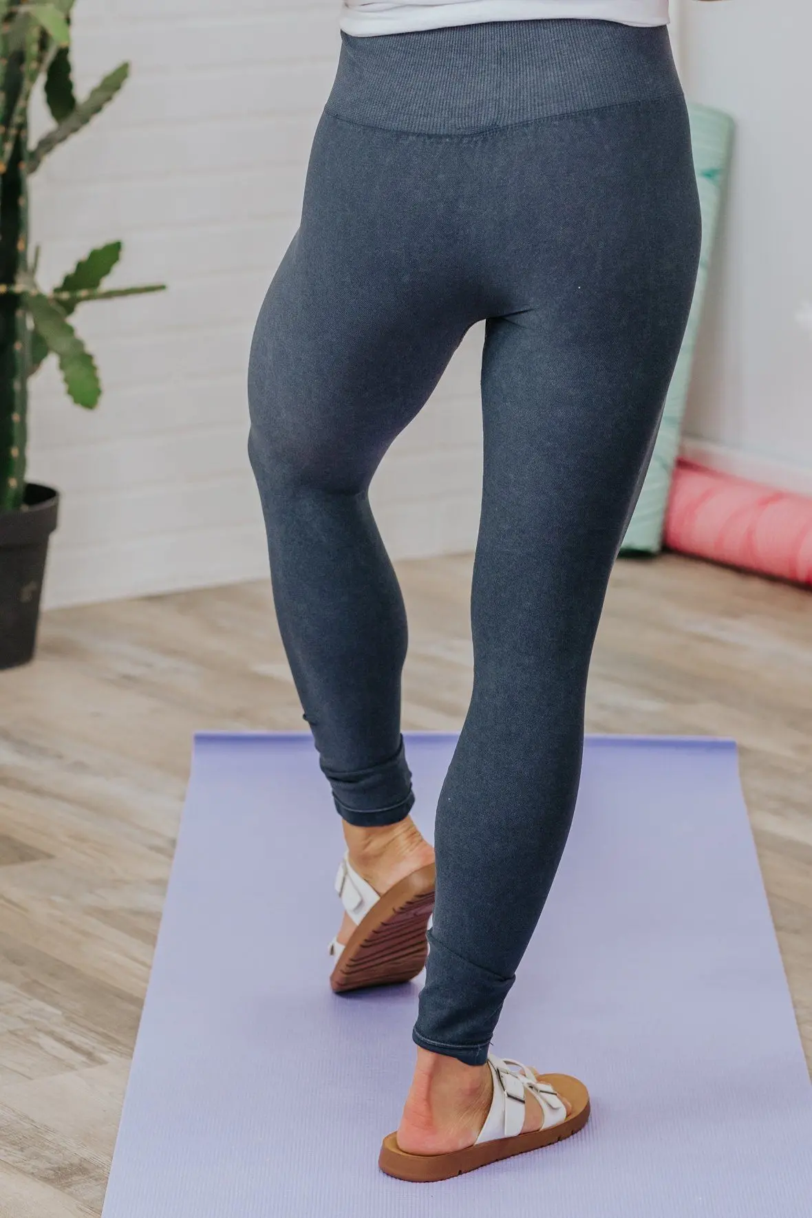 Turning It Up Some Distressed Seamless High Waist Leggings In Black 2