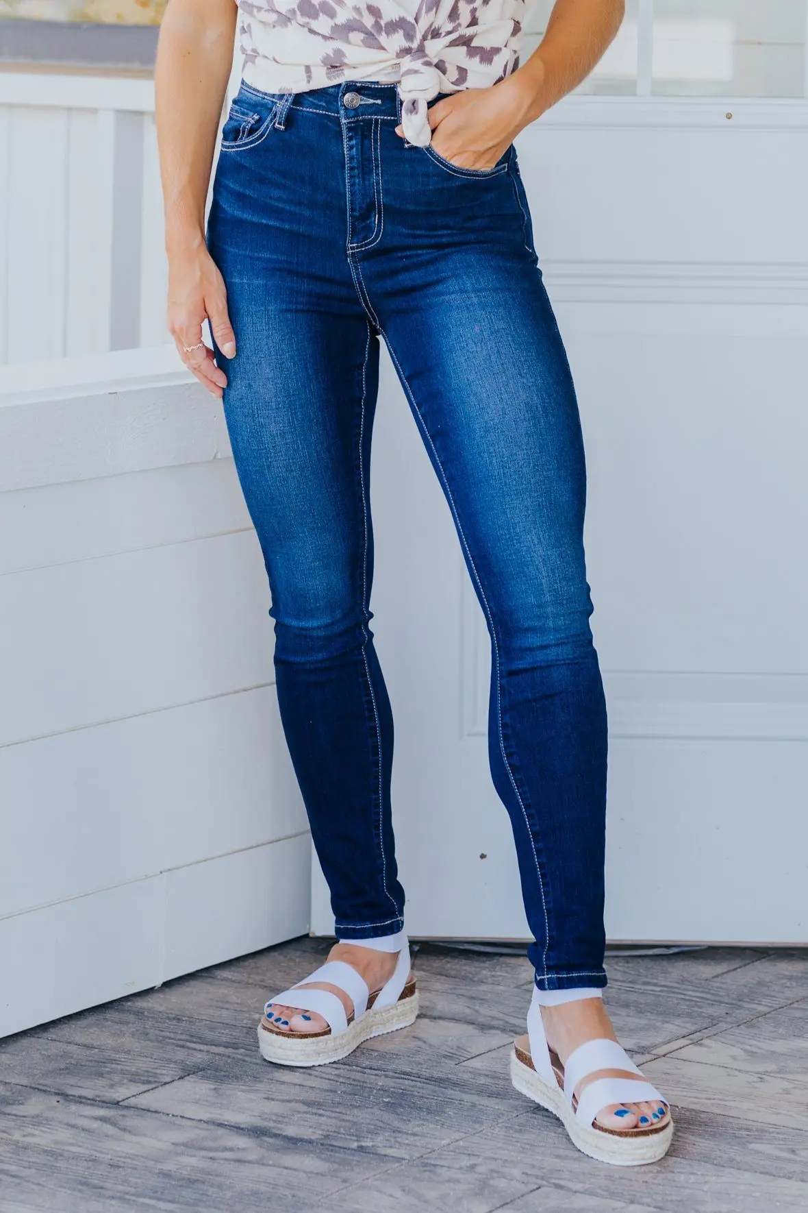 Candice Cello High Rise Ankle Rolled Cuff Skinny Jeans 1
