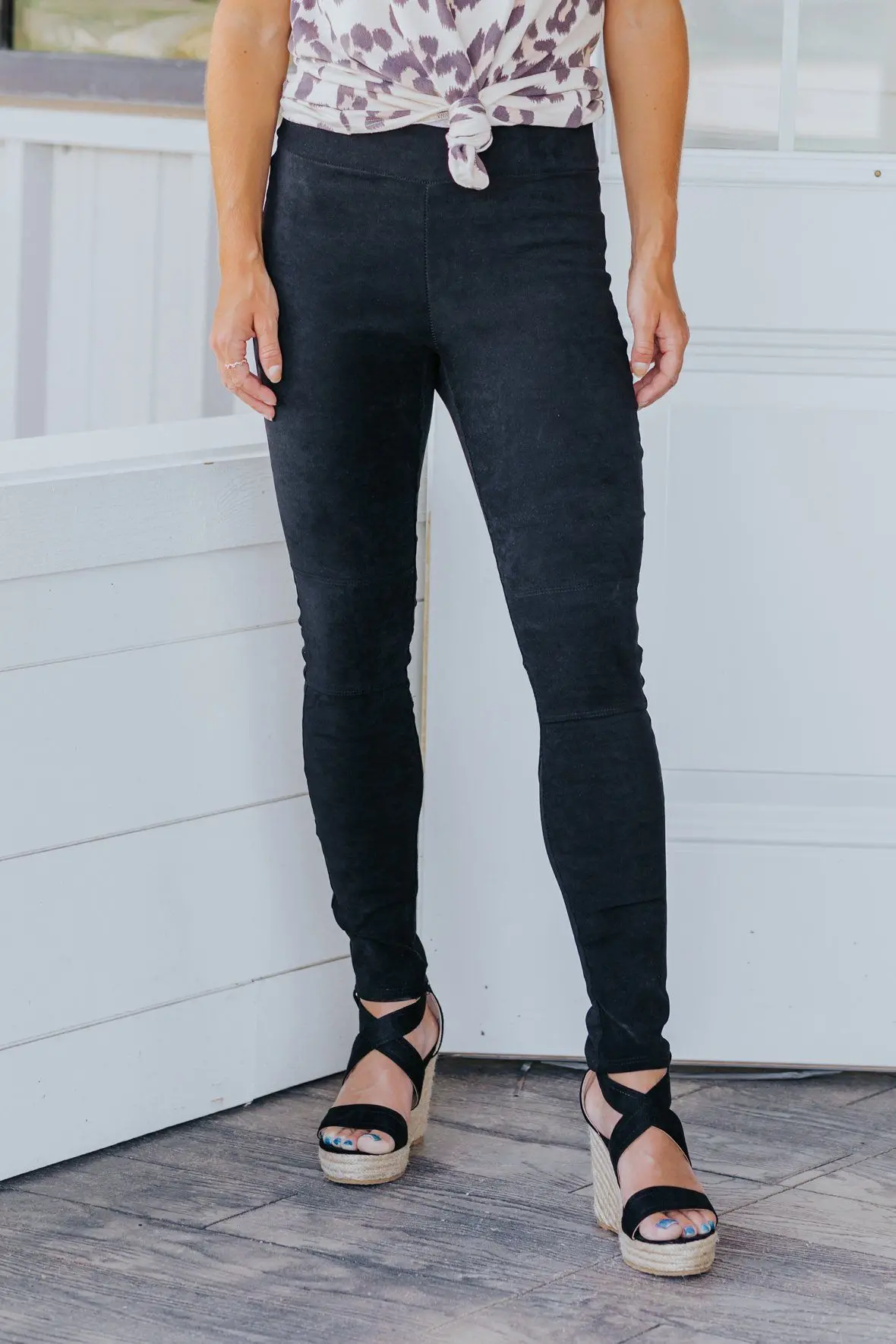 Always Stay Suede Leggings In Black 1