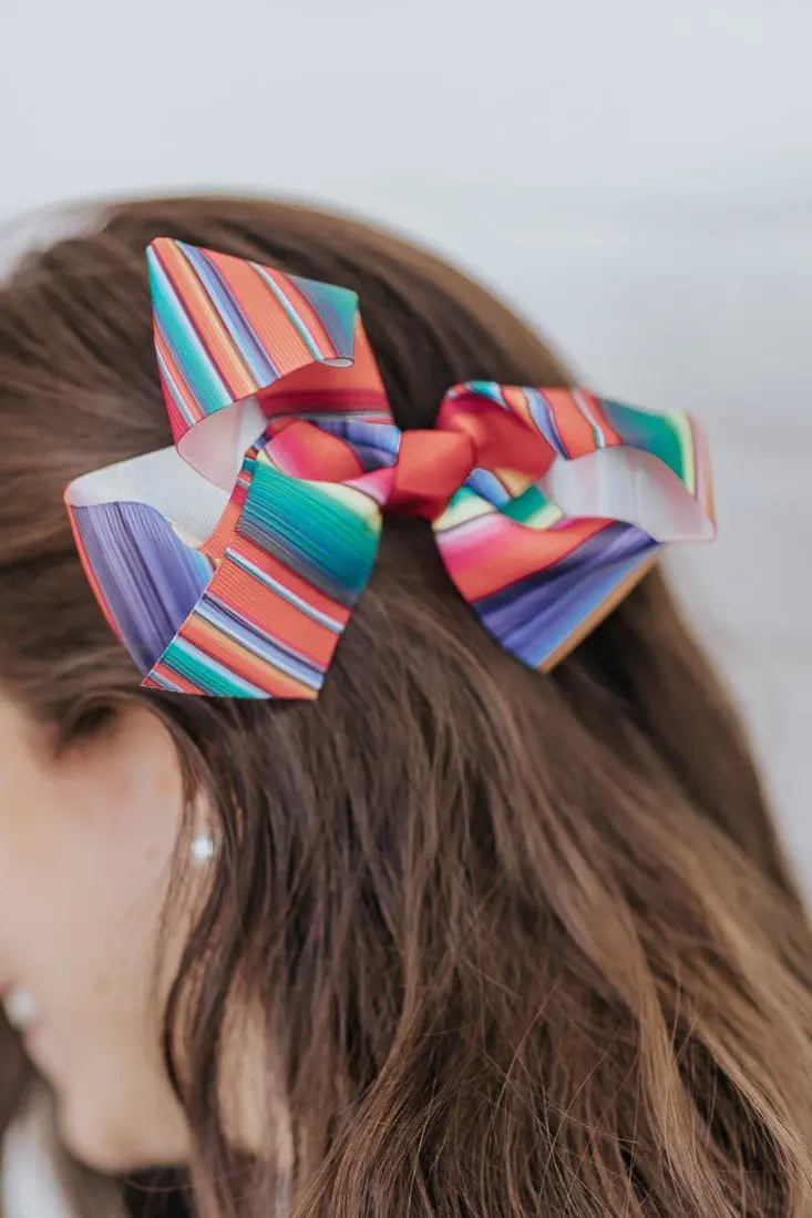 Time To Party Serape Bow Hair Clip 1