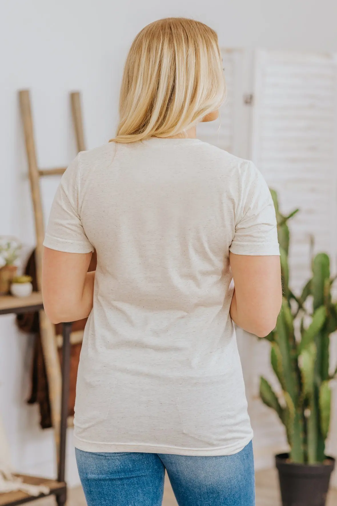 "Military Mama" Short Sleeve Top In Oatmeal 2
