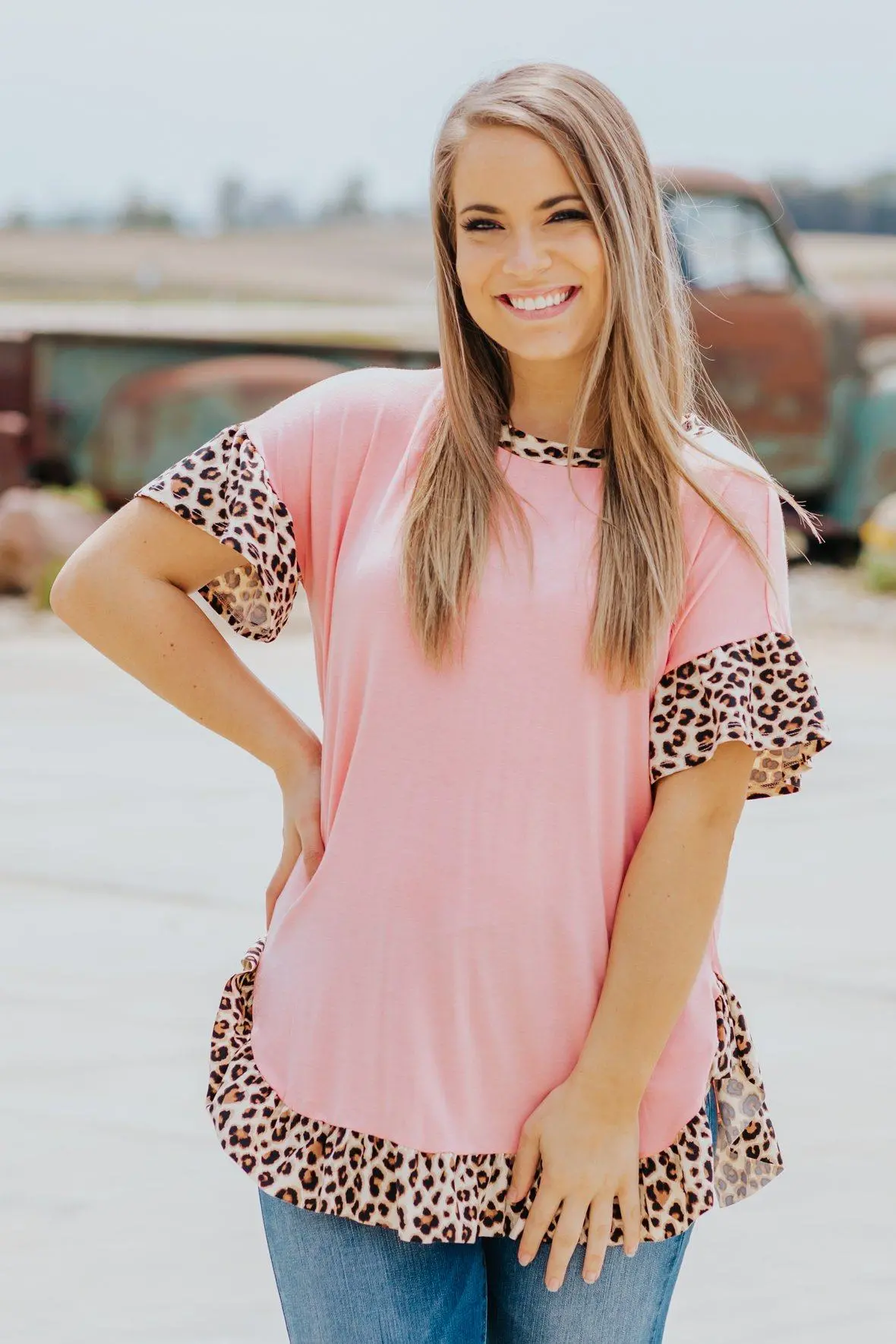 Blending In Ruffle Top In Peach 1