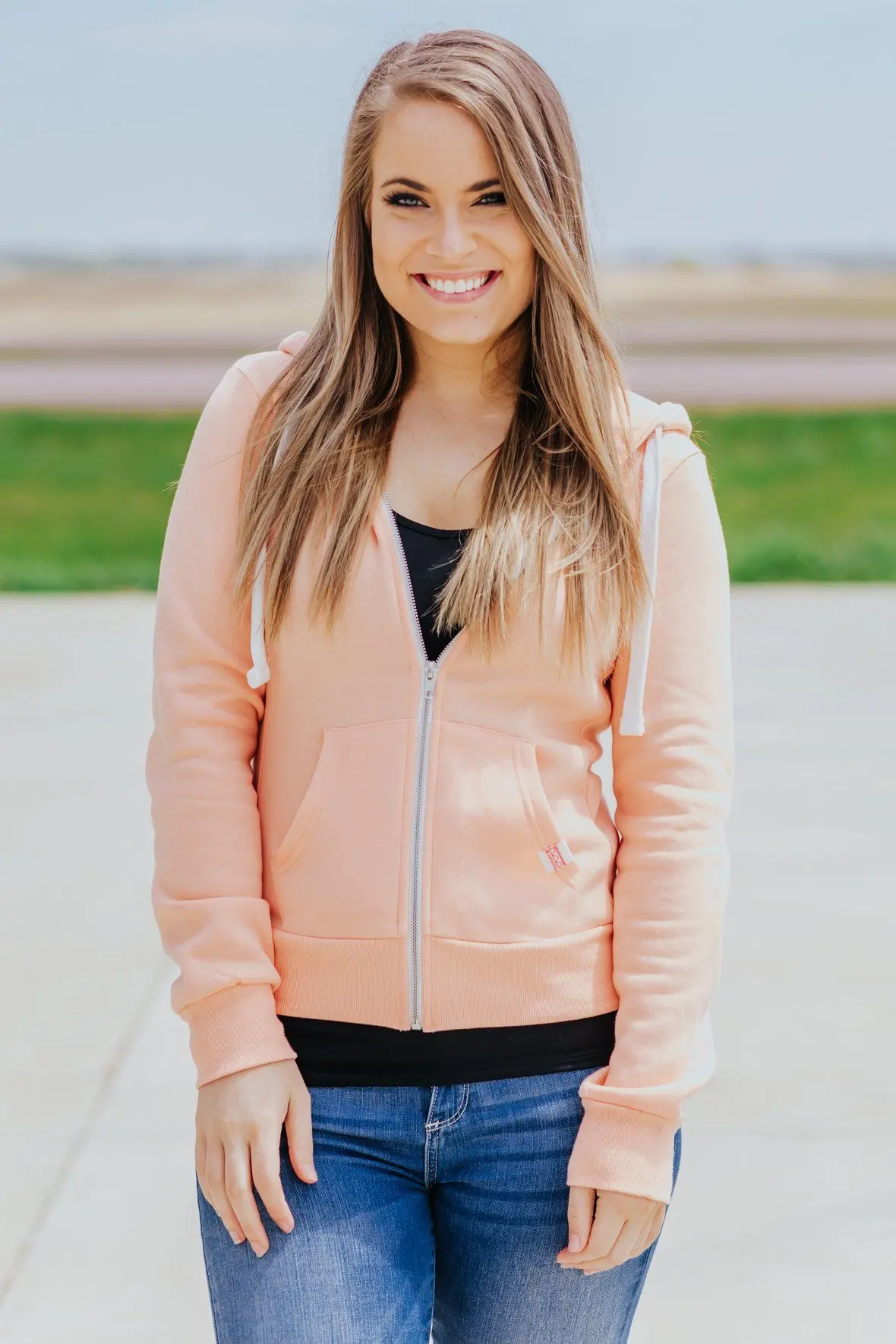 Be One In A Million Fleece Zip Up Hoodie In Sunburst Orange 1