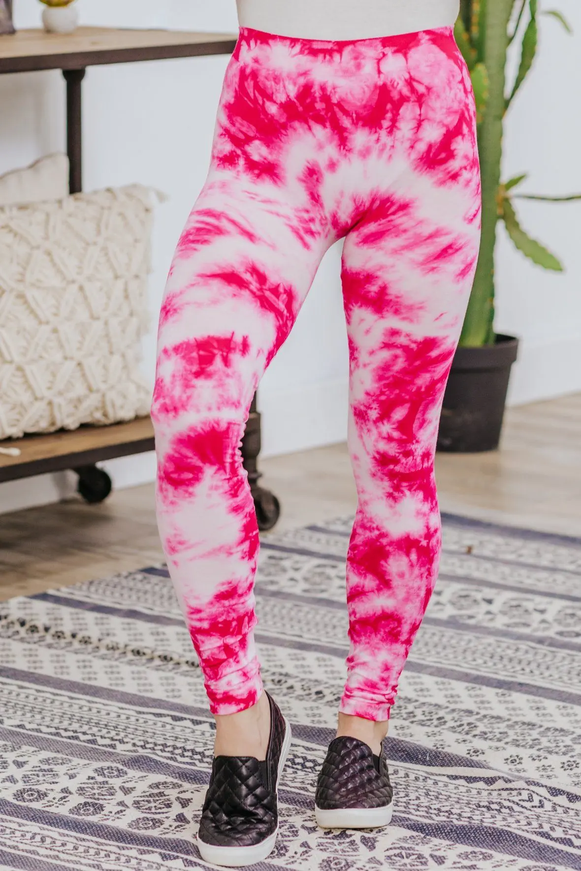 Hubba Bubbly Tie Dye Leggings In Fuchsia 1