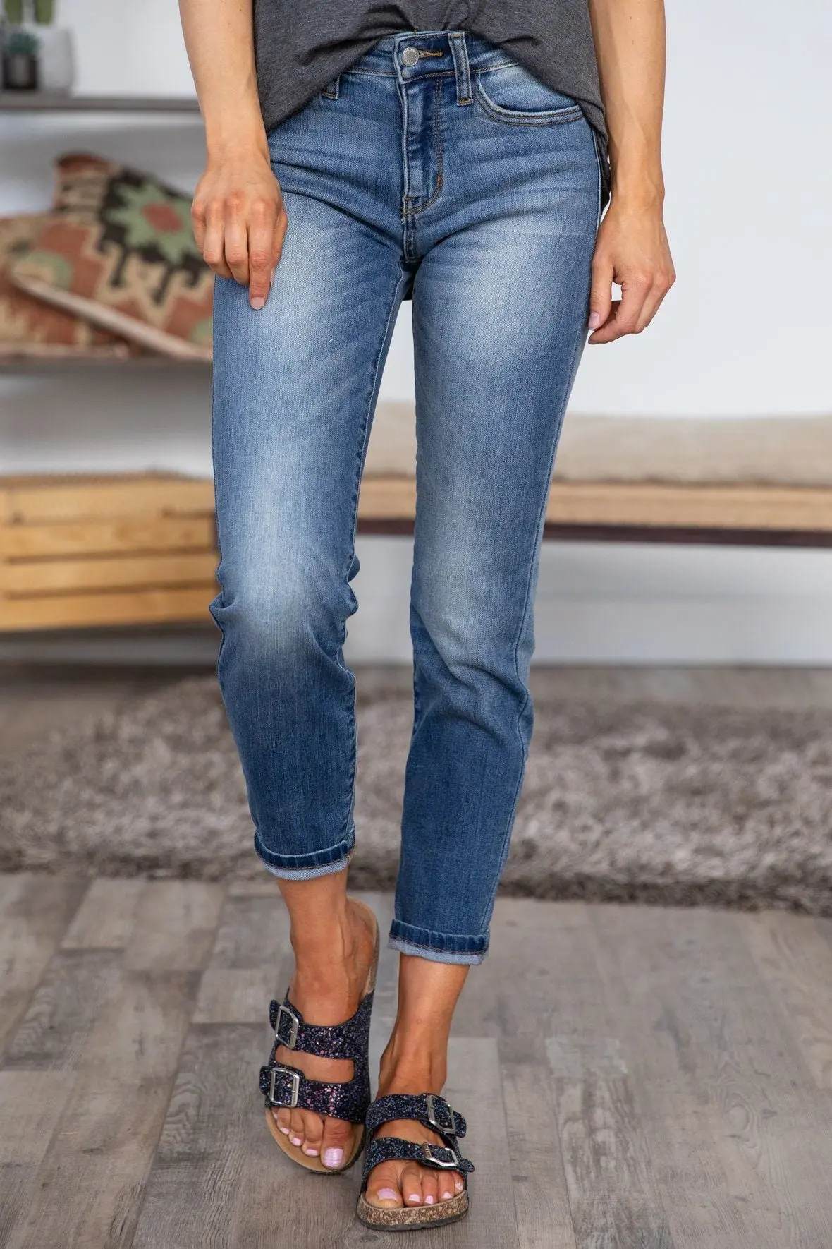 Jo Judy Blue Mid Rise Relaxed Fit Jeans 1