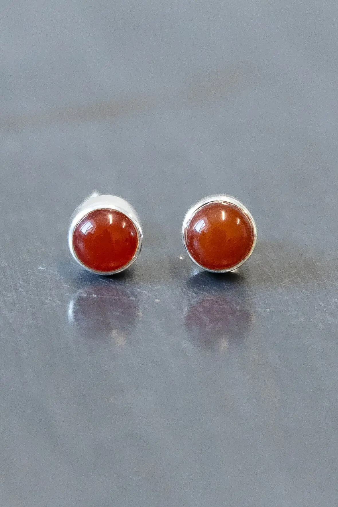 *062119 Burnt Orange Stud Earrings 1