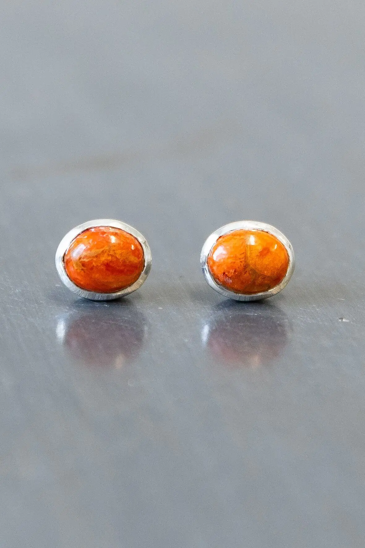 *062119 Burnt Orange Stud Earrings 1