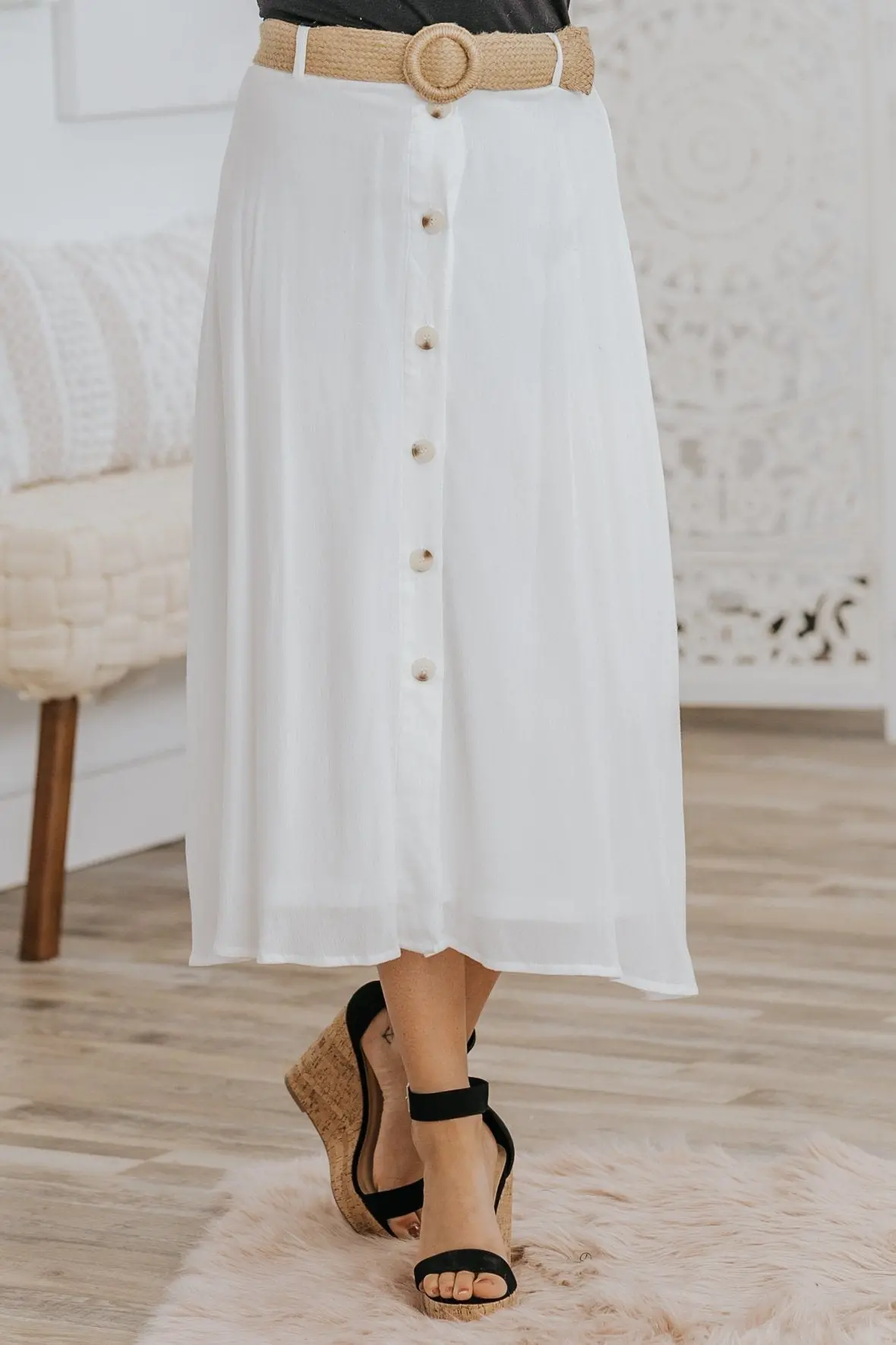 You're Beautiful To Me Long Skirt In White 1