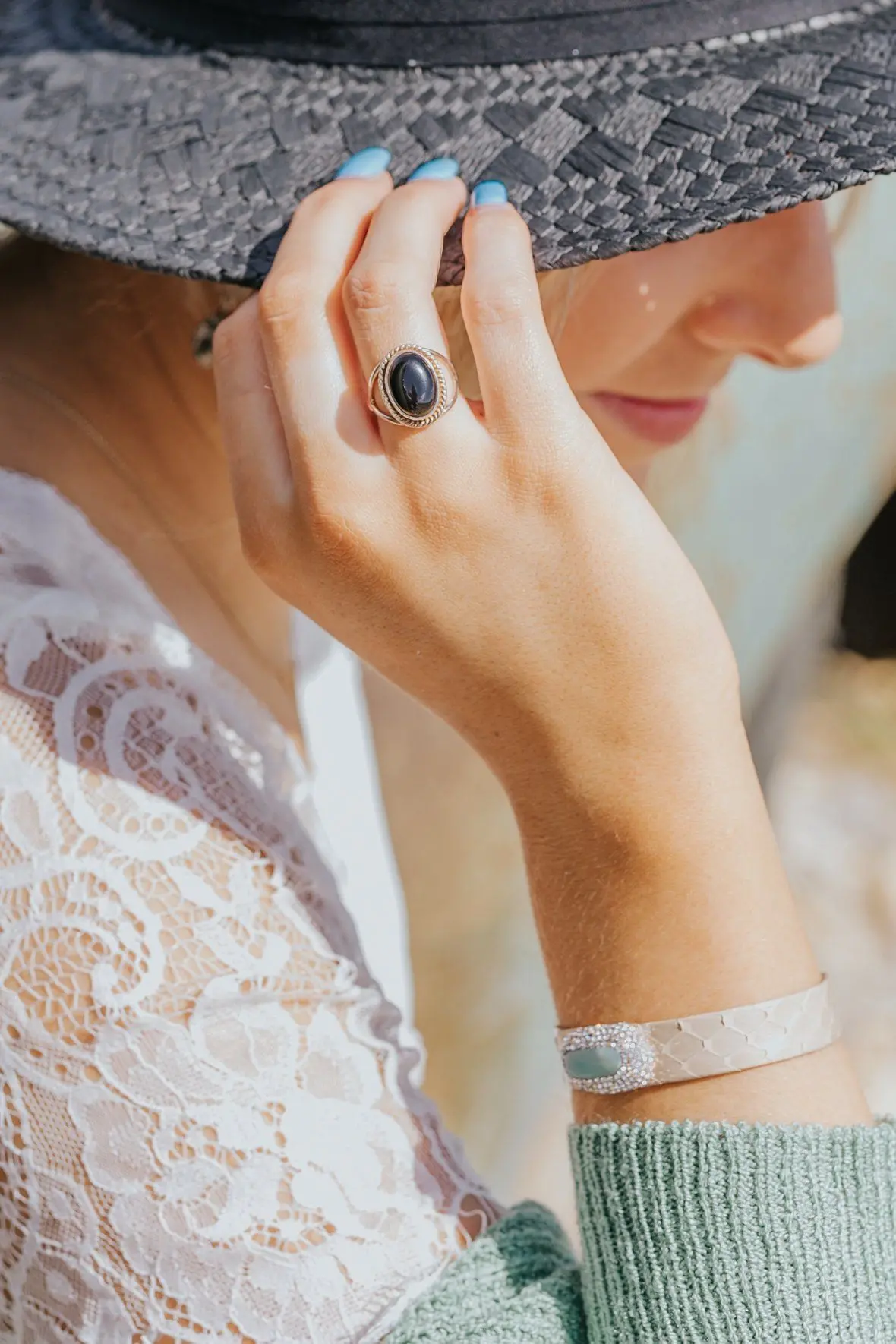 Black Onyx Stone Fashion Ring 1