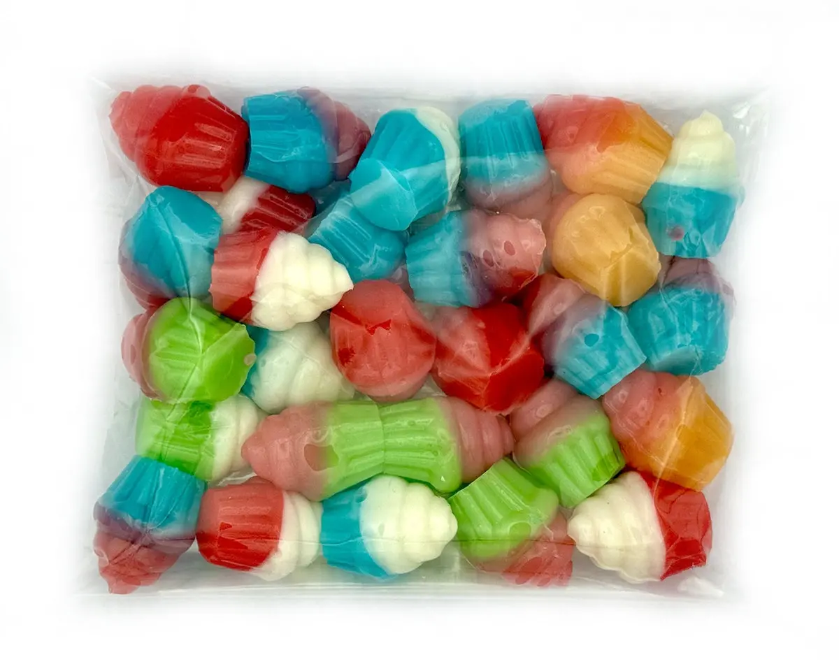 Hand Packed 3D Gummi Cupcakes Flat Bags 1