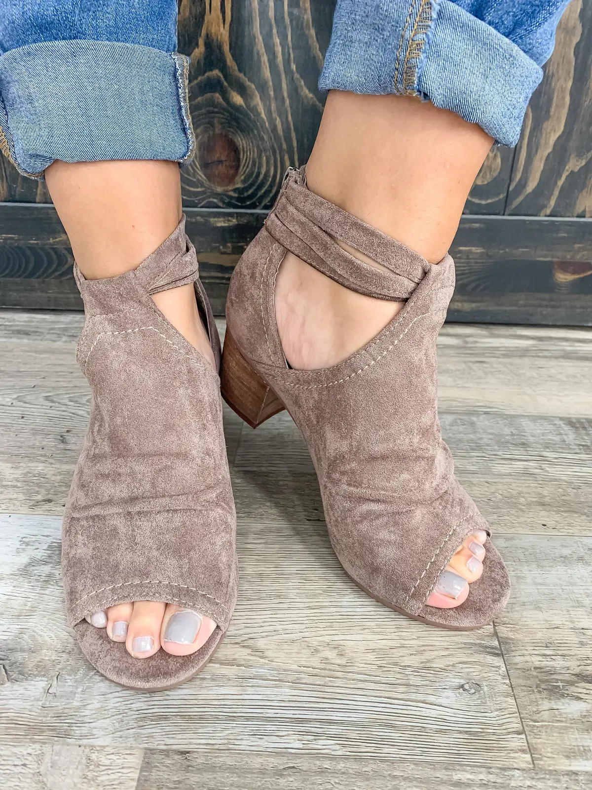 Can't Stop Anymore Booties In Taupe 1