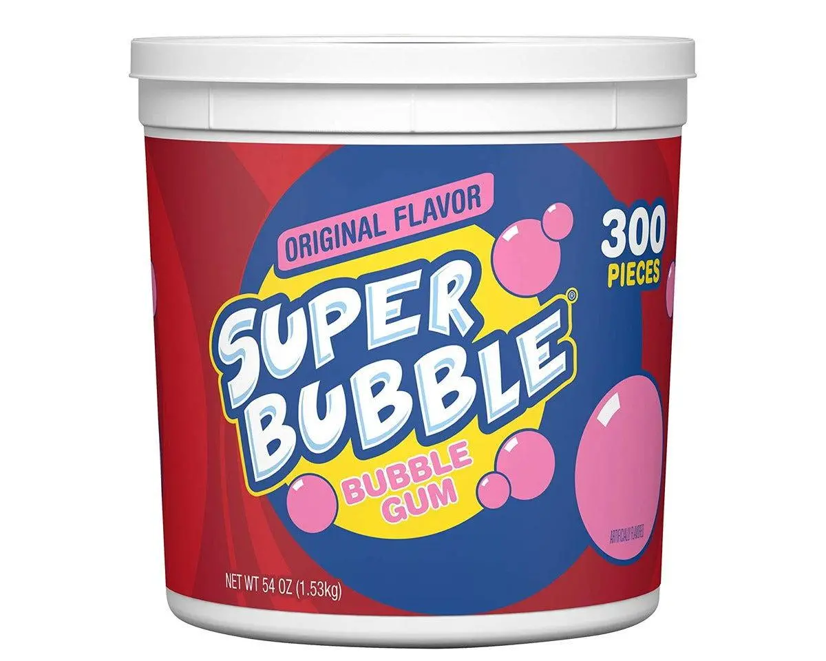 New & Improved Super Bubble Bubble Gum 300 Ct. Tub 1