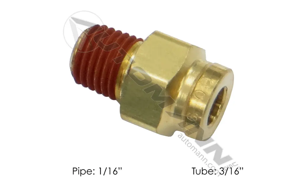 177.13B683x1 - Brass Plc Male Connector 3/16 X 1/16 ( Pl13683x1) 1
