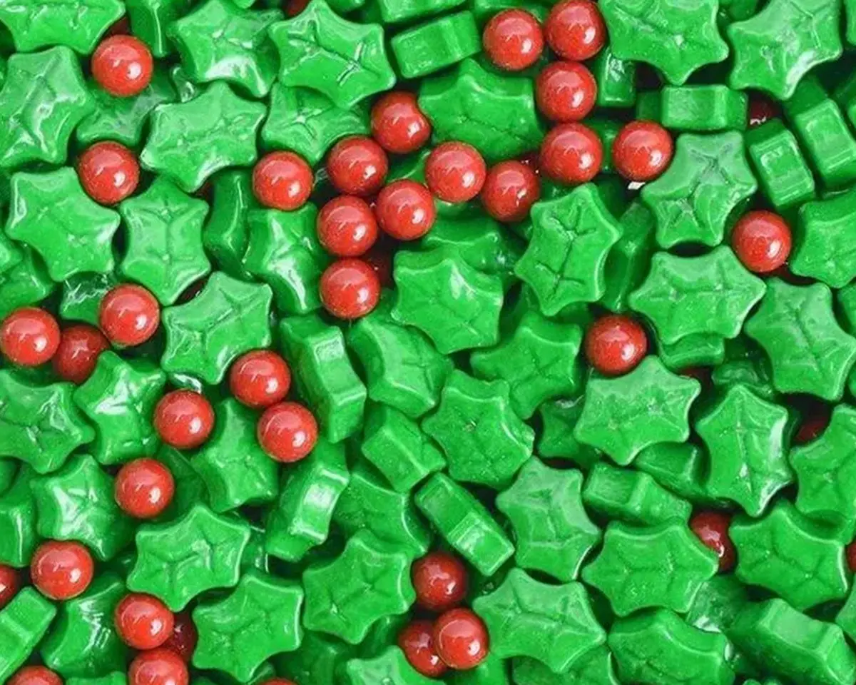 Holly Berries "Berries & Leaves" Hard Candy Bulk 1