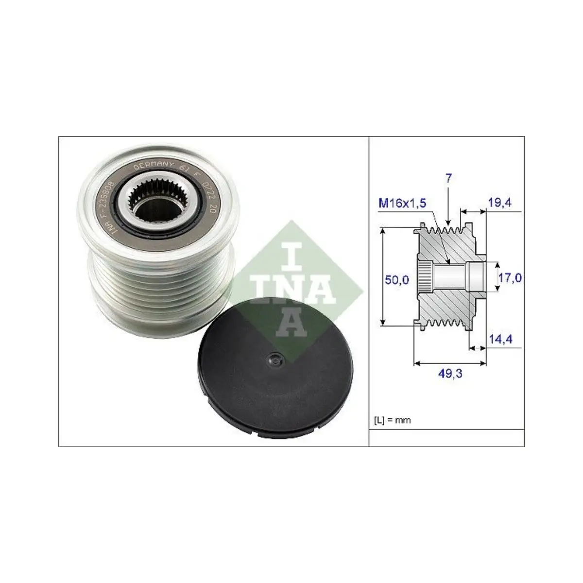 ✅ Ina 535014010 – Puleggia Alternatore Ruota Libera Mercedes-Benz A0009062700 1