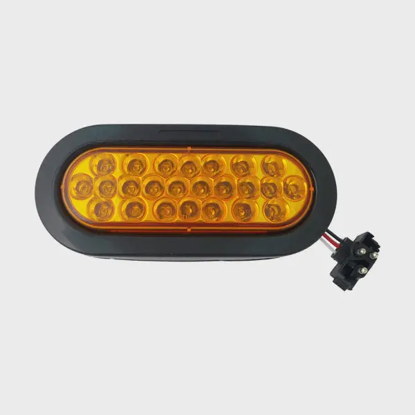6" Amber Oval Marker/Tail/Turn Led Light With 24 Leds And Amber Lens 1