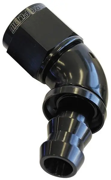 510 Series Full-Flow Tight-Radial Push-Lock Hose End – 60° Angle, -6An, Black – Af518-06Blk 1
